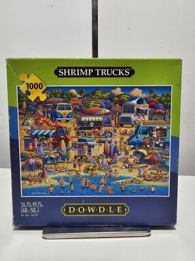 Shrimp Trucks 1000-Piece Jigsaw Puzzle by DOWDLE - Bright Beach Scene